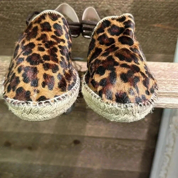 Picon Calf-Hair Leopard Print Espadrille Sandals Womens Size 9 - Picture 4 of 7